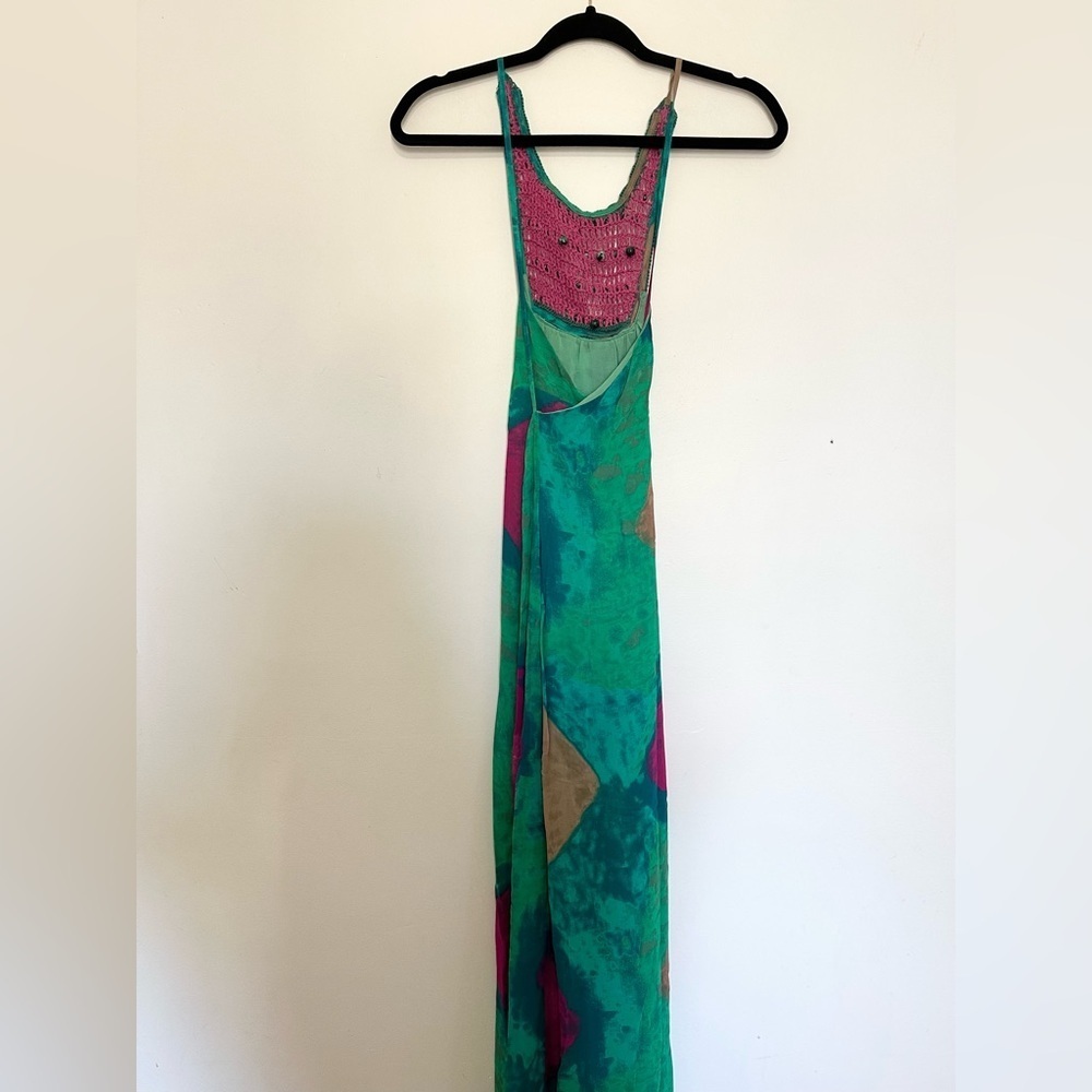 ZARA WOMAN THIN STRAPS ROUND NECK MIDI CROCHET PRINTED DRESS 5107/247 NEW small - Picture 3 of 5
